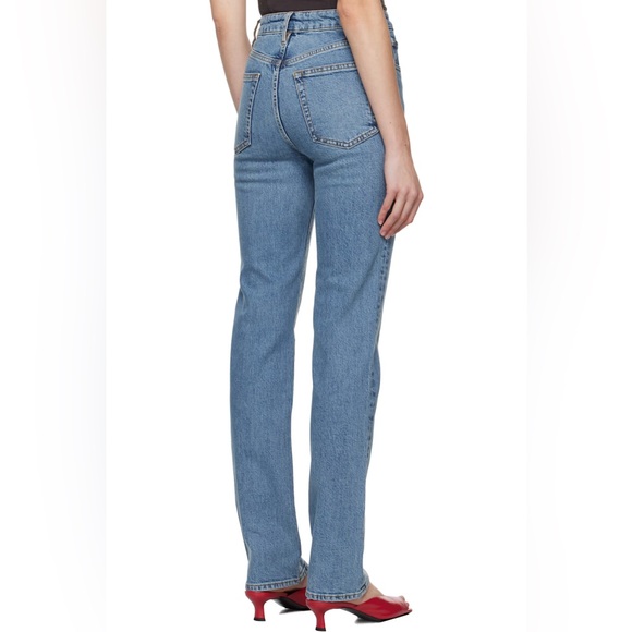 FRAME The Ruler High Rise Straight Leg Blue Denim Jeans sz 27 Minimalist - Picture 3 of 16